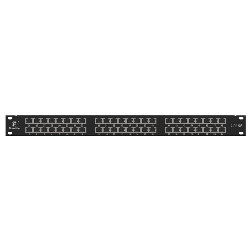 48 Port CAT6A Shielded FTP Copper Patch Panel 2RU Category 6A Patch Panels 19″ Metal Housing