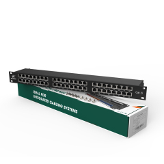 48 Port CAT6 Shielded FTP Copper Patch Panel 2RU Category 6 Patch Panels 19″ Metal Housing