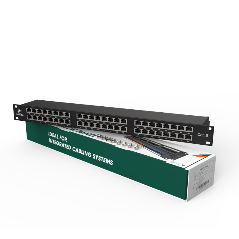 48 Port CAT6 Shielded FTP Copper Patch Panel 2RU Category 6 Patch Panels 19″ Metal Housing