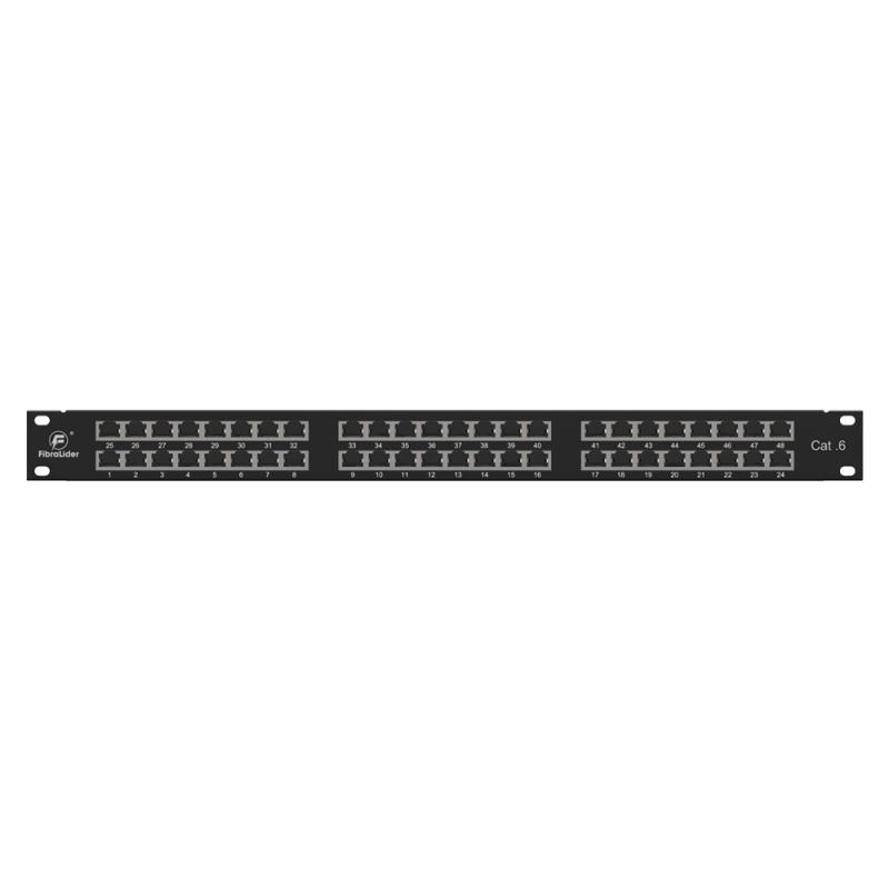 48 Port CAT6 Shielded FTP Copper Patch Panel 2RU Category 6 Patch Panels 19″ Metal Housing