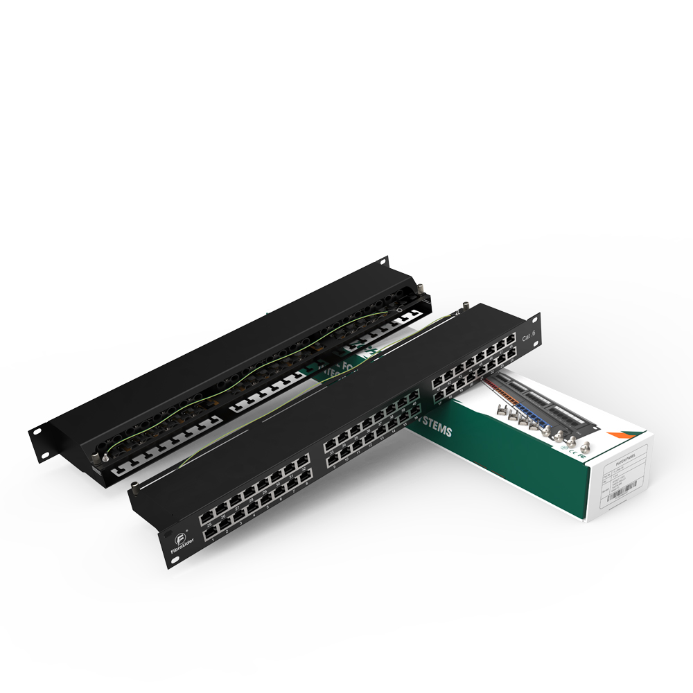 48 Port CAT6 Shielded FTP Copper Patch Panel 2RU Category 6 Patch Panels 19″ Metal Housing