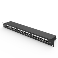 24 Port CAT6 Shielded FTP Copper Patch Panel 1U Category 6 Patch Panels 19″ Metal Housing