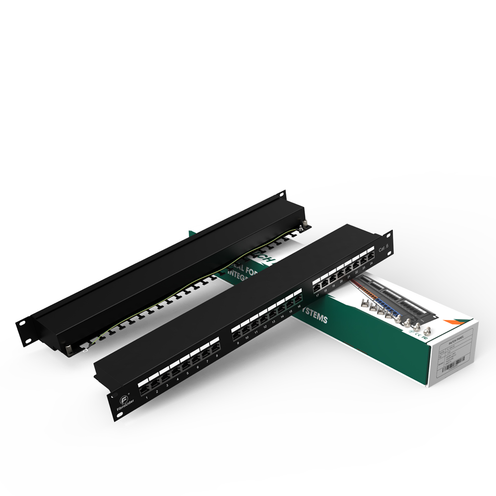 24 Port CAT6 Shielded FTP Copper Patch Panel 1U Category 6 Patch Panels 19″ Metal Housing