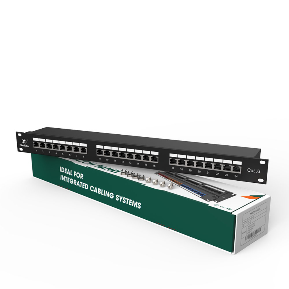 24 Port CAT6 Shielded FTP Copper Patch Panel 1U Category 6 Patch Panels 19″ Metal Housing