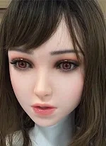硬めシリコンヘッド（オーラル不可、眉毛と睫毛植毛付き）