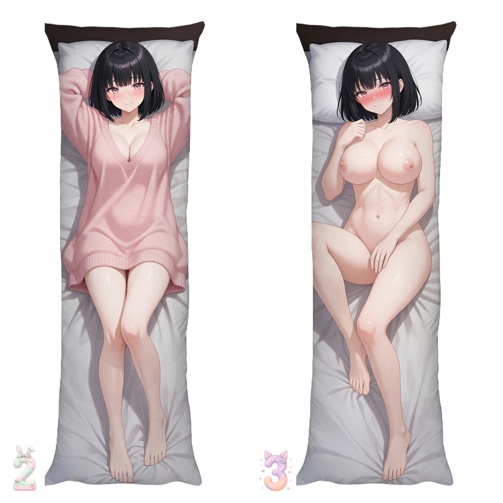 AI美女 キャラクター アニメ 等身大 抱き枕カバー 2WAYトリコット 160cm x50cm 2way 両面印刷