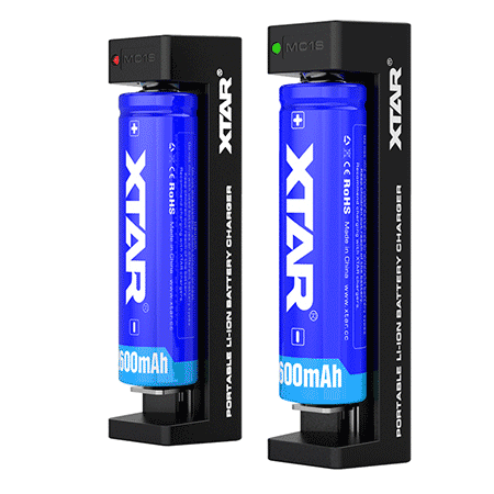 XTAR MC1S Portable Single Bay 1A 18650 Li-ion Battery Charger