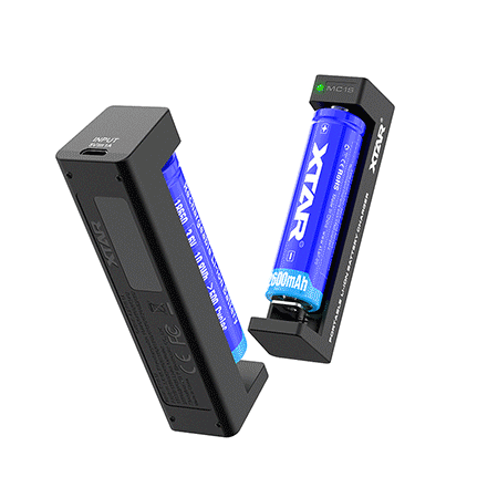 XTAR MC1S Portable Single Bay 1A 18650 Li-ion Battery Charger