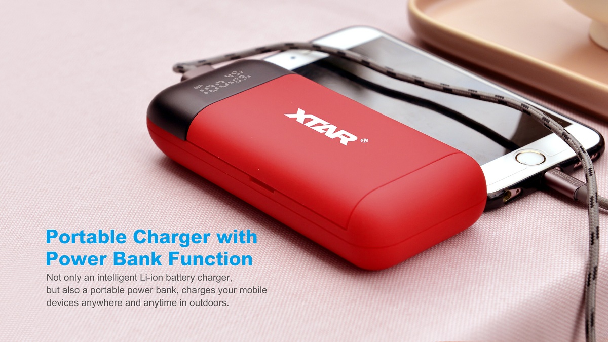 XTAR PB2S is  portable charger with power bank function.