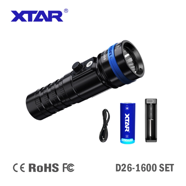 XTAR D26 1600lm Diving Flashlight