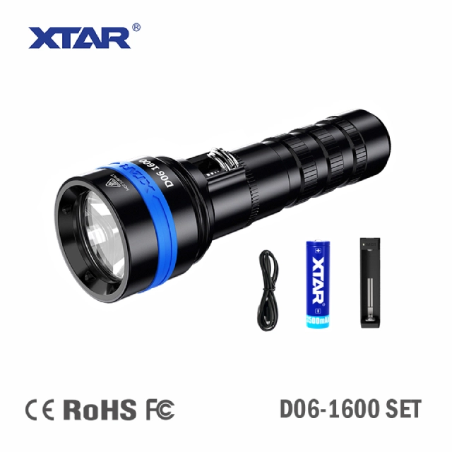 Upgraded) XTAR D06 1600lm Dive Light