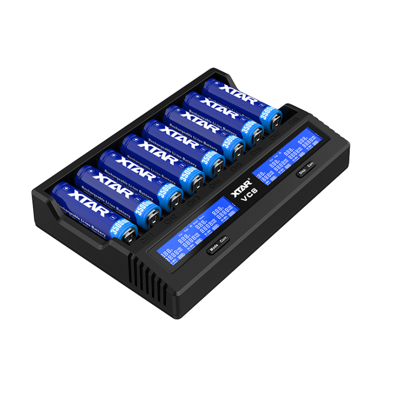 XTAR VC8 Type-C 8 bay intelligent lithium ion battery charger