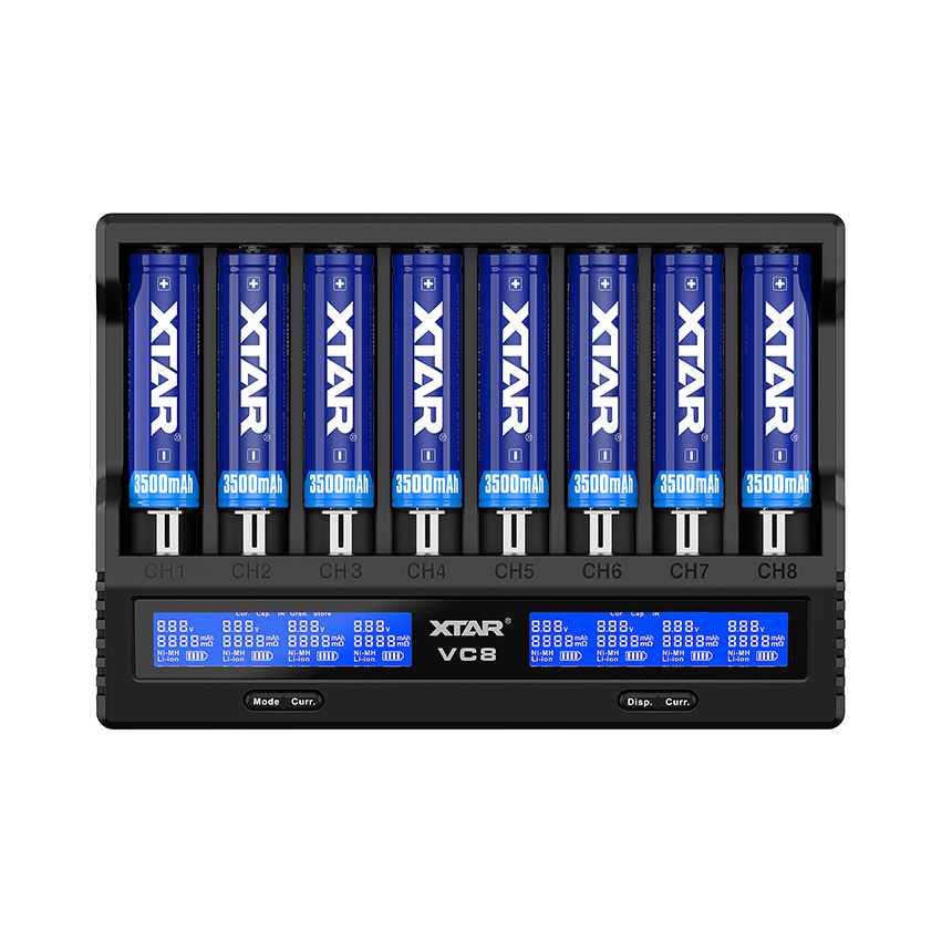 XTAR BC8 Chargeur de Batterie Rechargeable 1,5 V Type C pour Batteries  Rechargeables Li-ION 1,5 V et Ni-MH 1,2 V AA/AAA (Chargeur BC8)