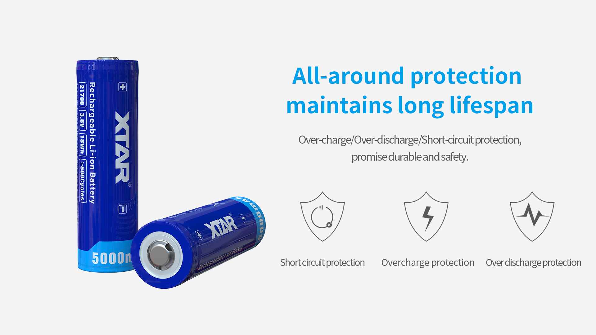 xtar 21700 5000/4900mAh batteries have protection circuits.