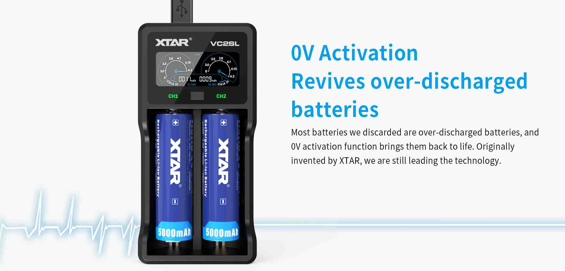 XTAR VC2SL can revive most of your over-discharged batteries.