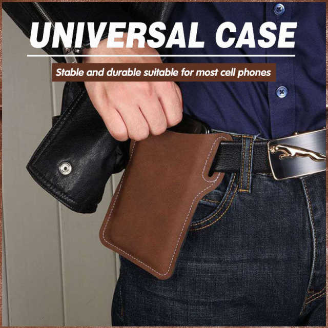 Leather Mobile Phone Bag with Belt Clip, Leather Cell Phone Holster for  Belt, Cell Phone Pouches Phone Belt Holder, Universal Mobile Phone Case  Waist Bag for Men Outdoor 