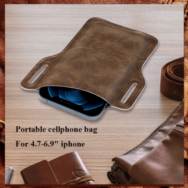 Retro Short Cell Phone Case Belt Bag Purse,Phone Pouch Belt Fanny