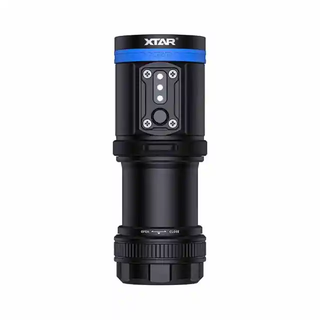 XTAR D30 4000 Lumen Scuba Diving Light - Multi-Color LED Video Light, Waterproof 100M, With Battery Indicator