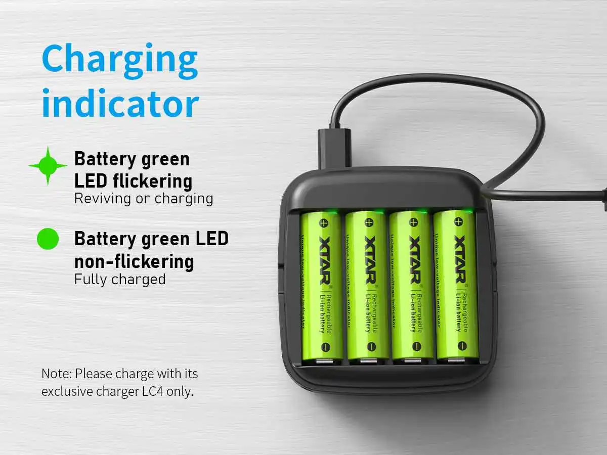 XTAR 1.5V Lithium Battery with Indicator AA/AAA