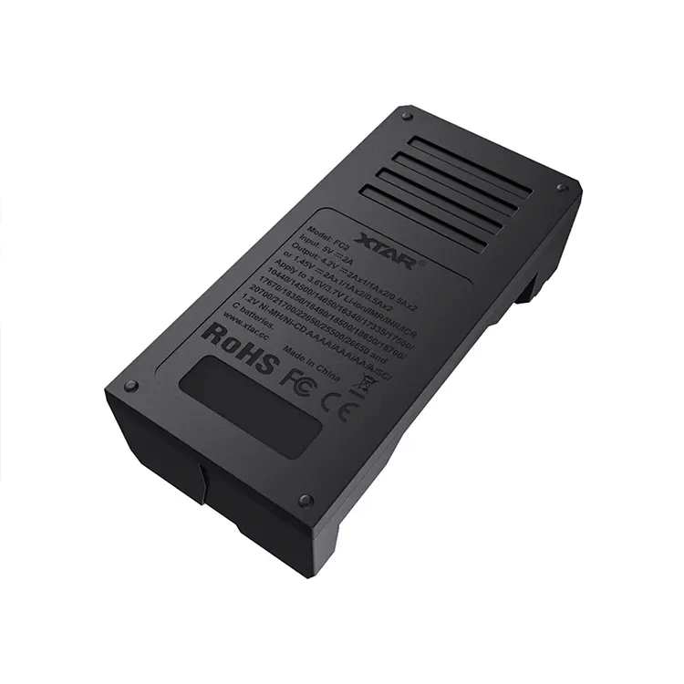XTAR FC2 Basic 2-bay 3.6/3.7V Lithium and 1.2V Ni-MH/Ni-CD Battery Charger