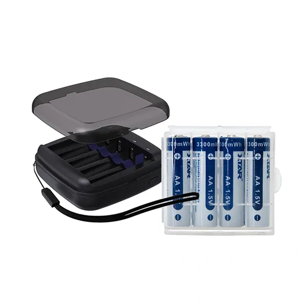 XTAR 1.5V AA 3300mWh Lithium ion battery and BC8 charger