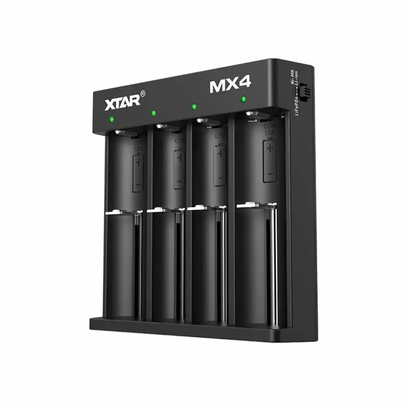 XTAR MX4 Charger (Compatible with 3.6/3.7V & 1.5V Li-ion, 3.2V LiFePO4 & 1.2V Ni-MH Batteries)