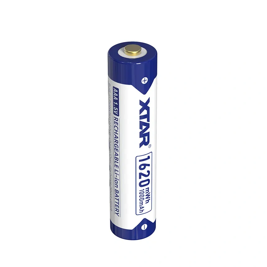 XTAR 1620mWh/1000mAh 1.5V AAA Lithium ion Battery with Low Voltage Indicator