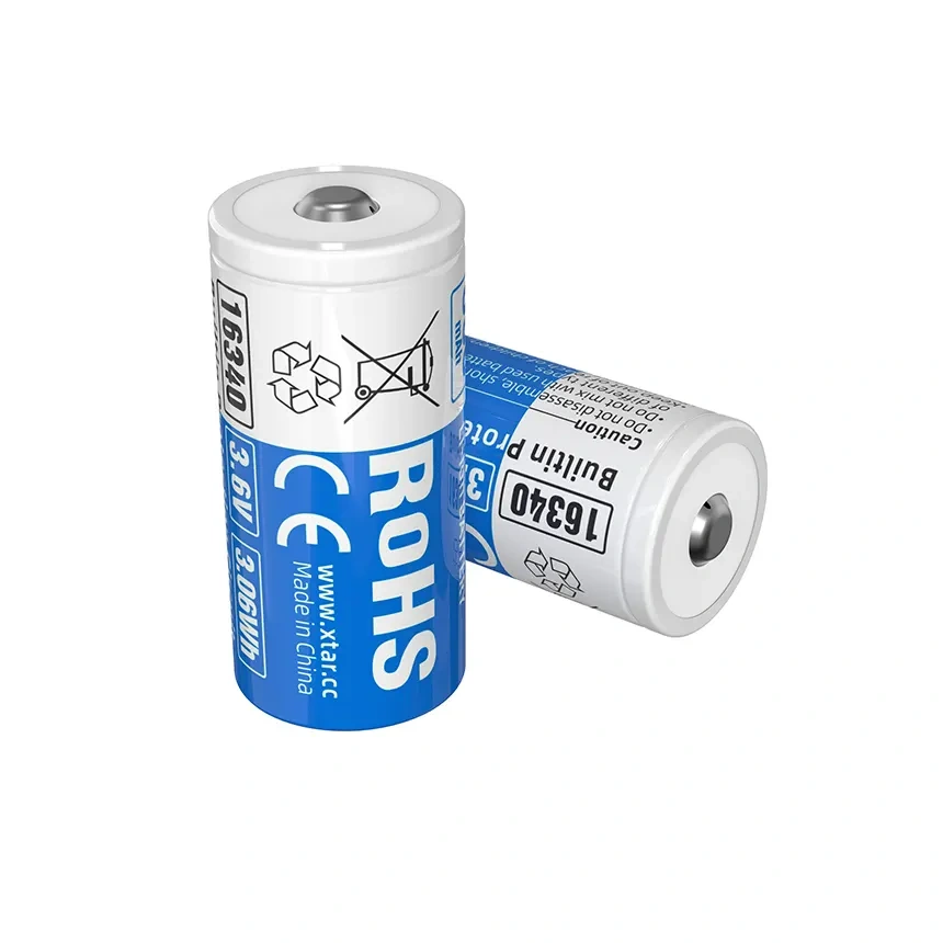 XTAR 16340 850mAh 2.5A Battery