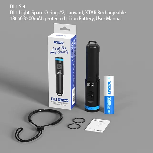 XTAR DL1 Pointer Dive Light 2000M Ultra Long Green Beam Diving Laser Flashlight for Diving teaching