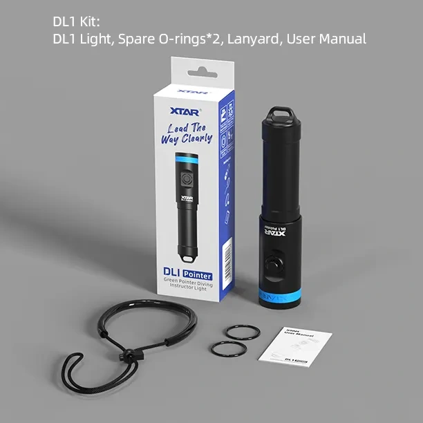 XTAR DL1 Pointer Dive Light 2000M Ultra Long Green Beam Diving Laser Flashlight for Diving teaching