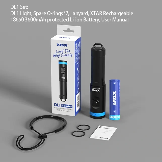 XTAR DL1 Pointer Dive Light 2000M Ultra Long Green Beam Diving Laser Flashlight for Diving teaching
