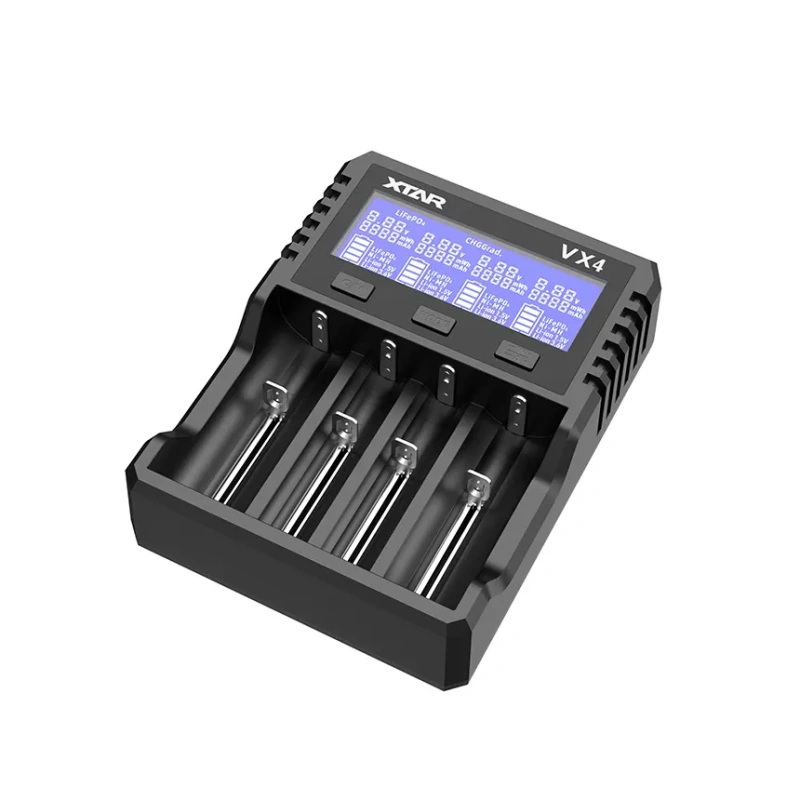 XTAR VX4 Visible Mixer 1.5V/3.6V/3.7V Li-Ion 3.2V LiFePO4 1.2V Ni-MH Batteries Charger and Battery Capacity Tester