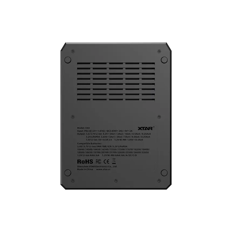 XTAR VX4 Visible Mixer 1.5V/3.6V/3.7V Li-Ion 3.2V LiFePO4 1.2V Ni-MH Batteries Charger and Battery Capacity Tester
