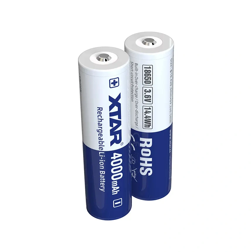XTAR High Capacity 3.6V 18650 4000mAh 10A Protected Lithium ion Battery