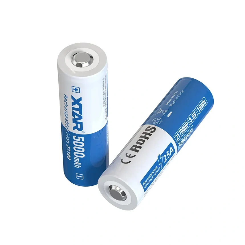 XTAR High Power Gold-Plated Protected 25A 21700HP 5000mAh Rechargeable Battery