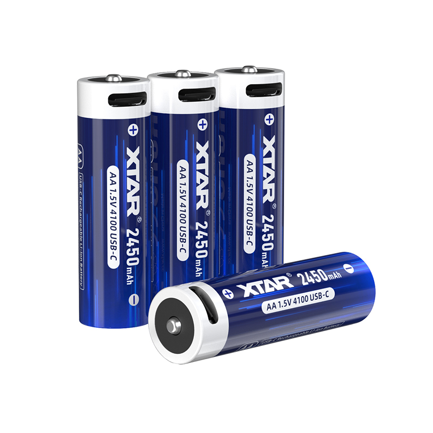 XTAR AA Lithium 4100mWh/2450mAh USB-C Battery with Low Voltage Indicator