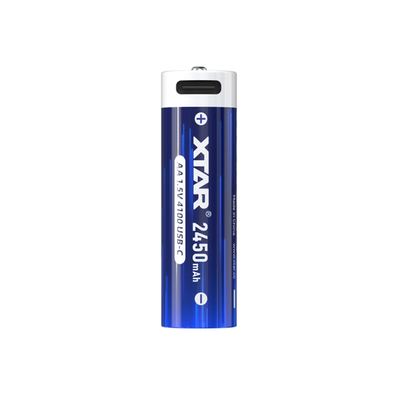 XTAR AA Lithium 4100mWh/2450mAh USB-C Battery with Low Voltage Indicator