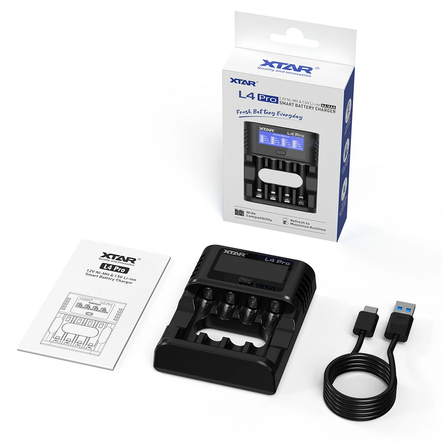 XTAR L4 Pro Smart Charger for AA/AAA 1.2V NI-MH and 1.5V Lithium battery