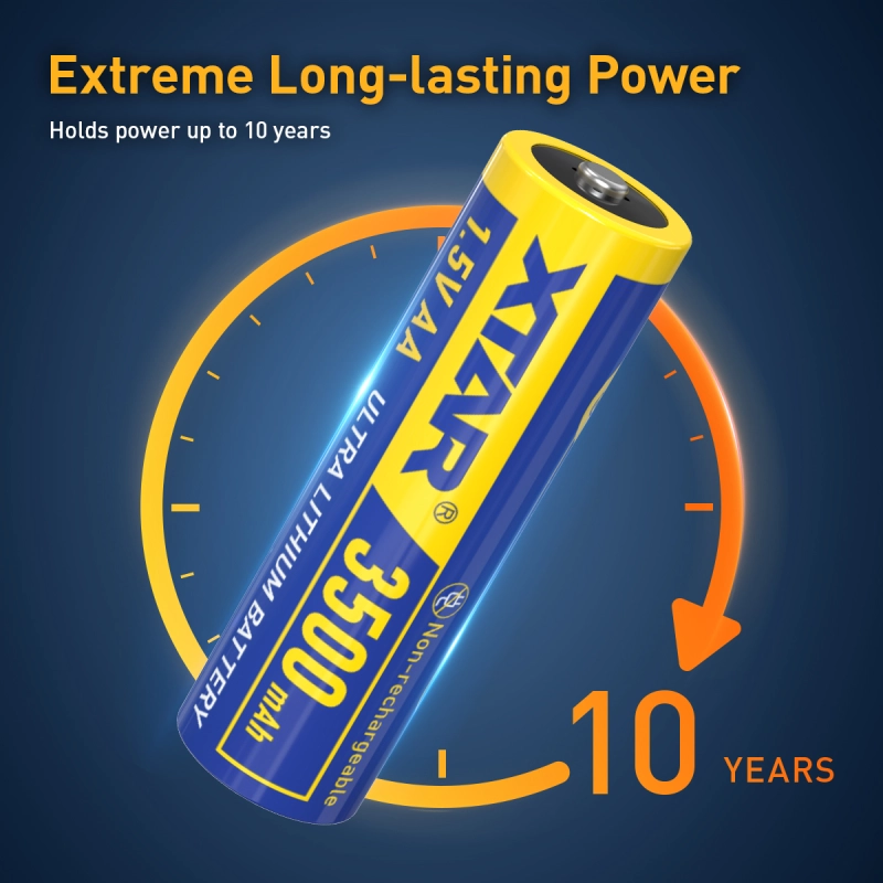 XTAR AA Lithium 3500mAh Non-Rechargeable Battery for Blink Camera
