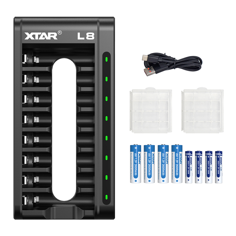 XTAR L8 Charger for Li-ion and NIMH AA/AAA Batteries