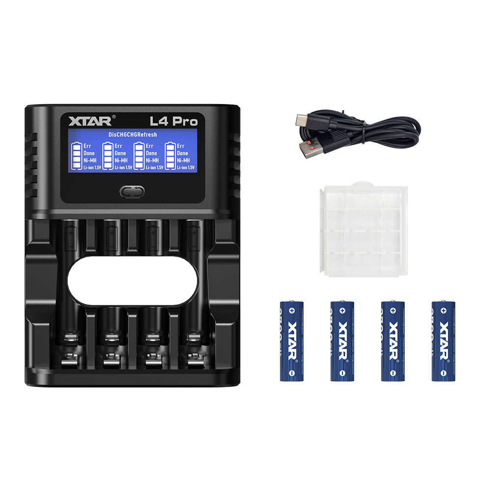 XTAR L4 Pro Smart Charger for AA/AAA 1.2V NI-MH and 1.5V Lithium battery