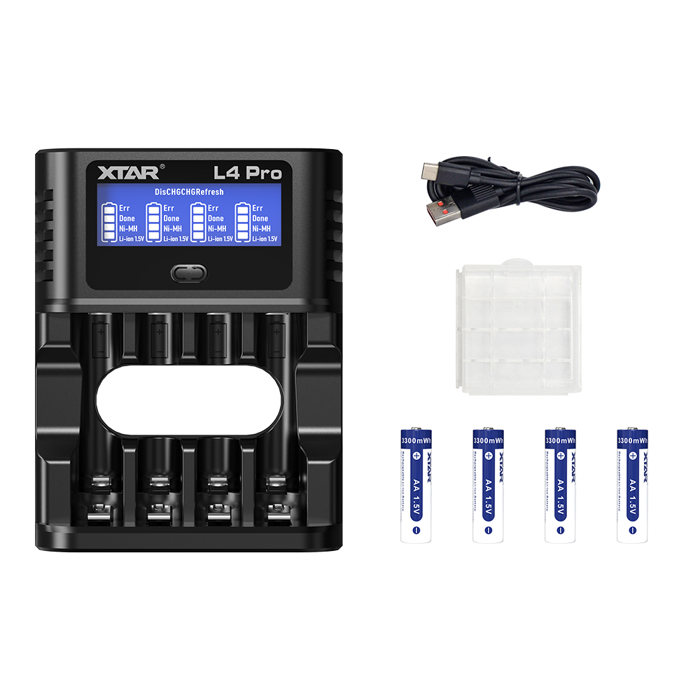XTAR L4 Pro Smart Charger for AA/AAA 1.2V NI-MH and 1.5V Lithium battery