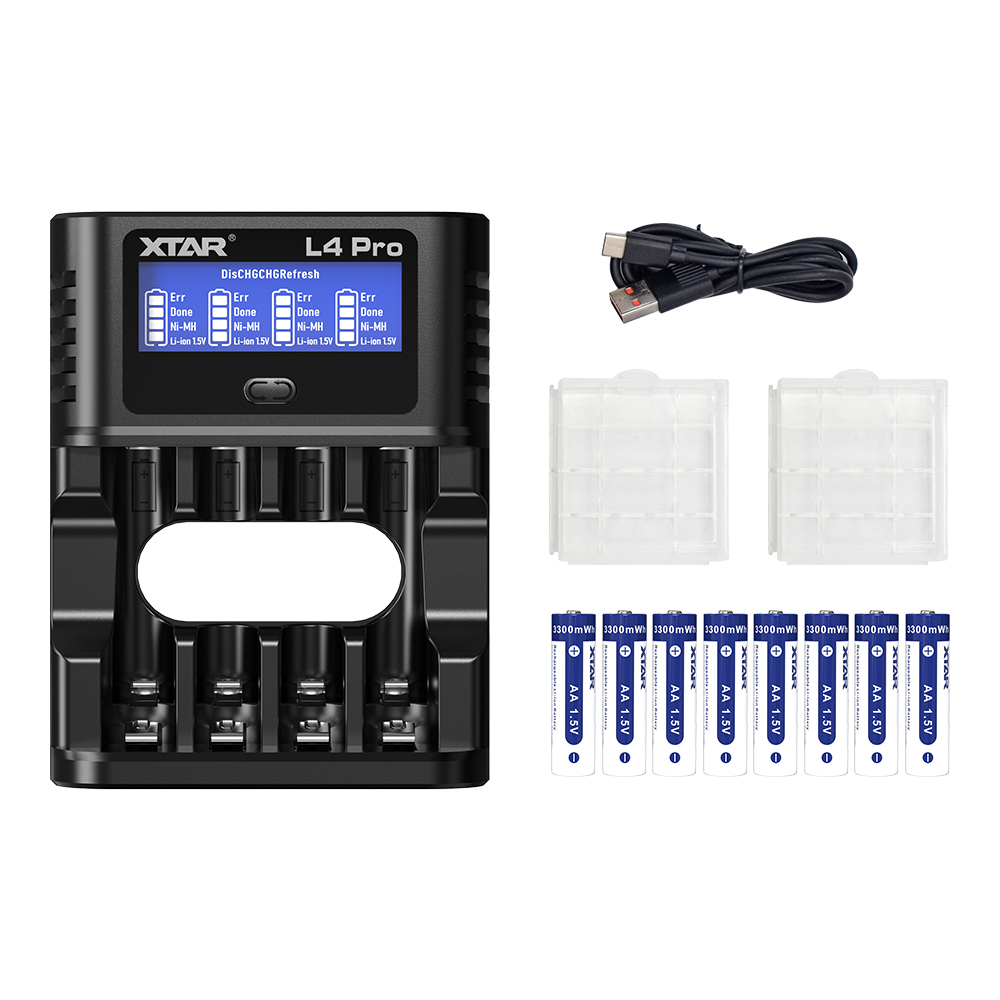 XTAR L4 Pro Smart Charger for AA/AAA 1.2V NI-MH and 1.5V Lithium battery