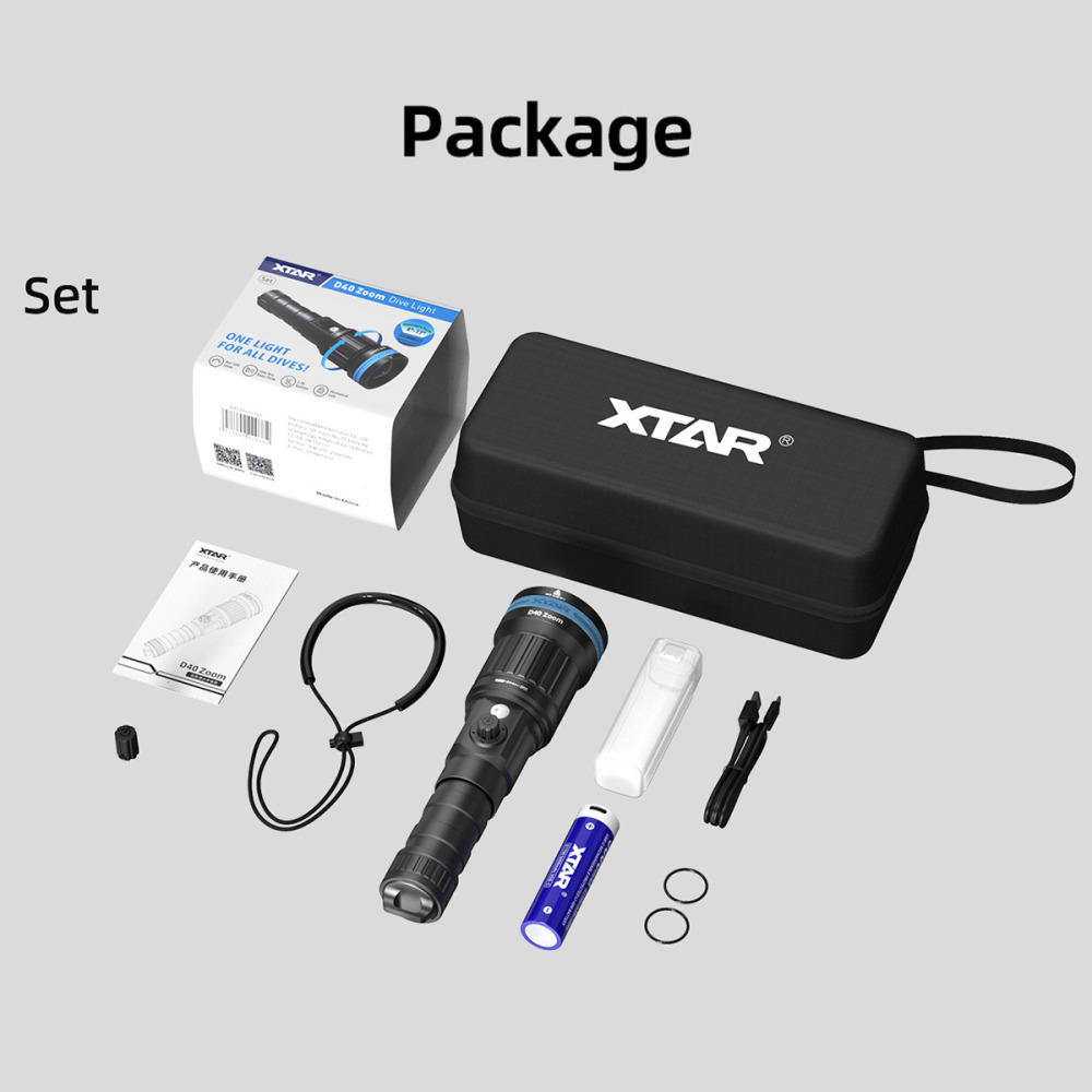 XTAR D40 ZOOM 1600 lumens Adjustable Beam Dive Light