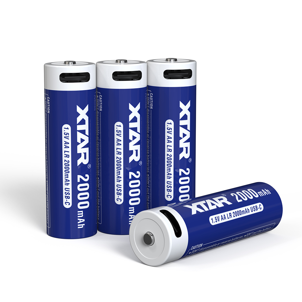 XTAR 1.5V AA LR 2000mAh USB-C Rechargeable Li-ion Battery