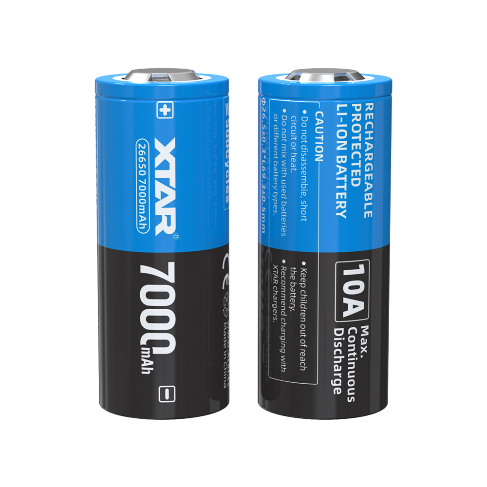 XTAR 10A 7000mAh High Capacity 26650 Li-ion Battery for Flashlight