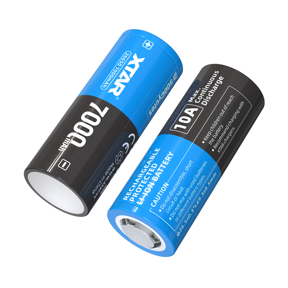 XTAR 10A 7000mAh High Capacity 26650 Li-ion Battery for Flashlight