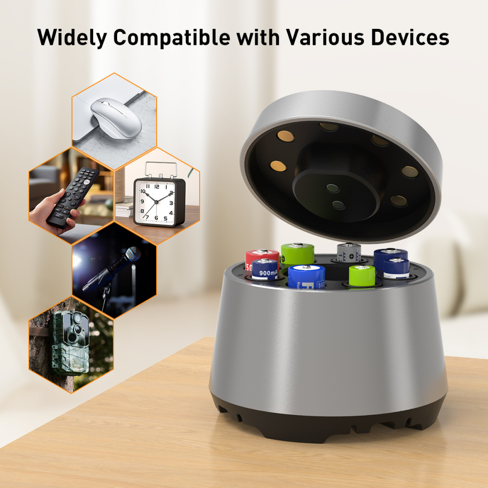 XTAR L8 BOX 8-Slot Rechargeable Battery Charger for AA/AAA 1.5V Li-ion and 1.2V NI-MH Batteries