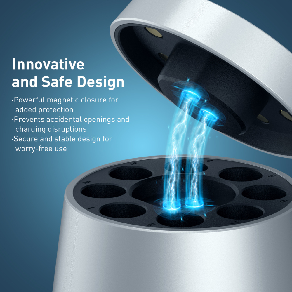 XTAR L8 BOX 8-Slot Rechargeable Battery Charger for AA/AAA 1.5V Li-ion and 1.2V NI-MH Batteries