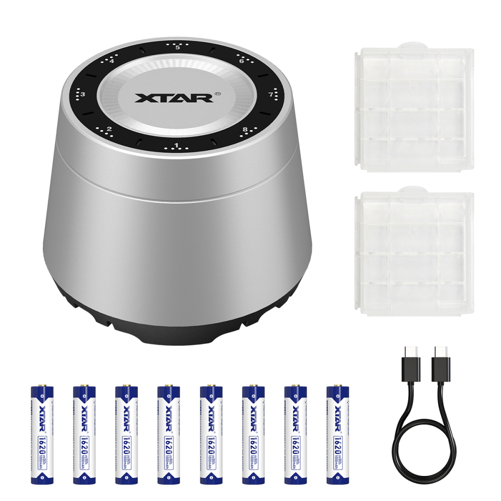 XTAR L8 BOX 8-Slot Rechargeable Battery Charger for AA/AAA 1.5V Li-ion and 1.2V NI-MH Batteries